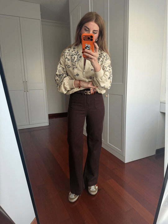 Full Likralı Önden Cepli Acıkahve Double Paça Jean