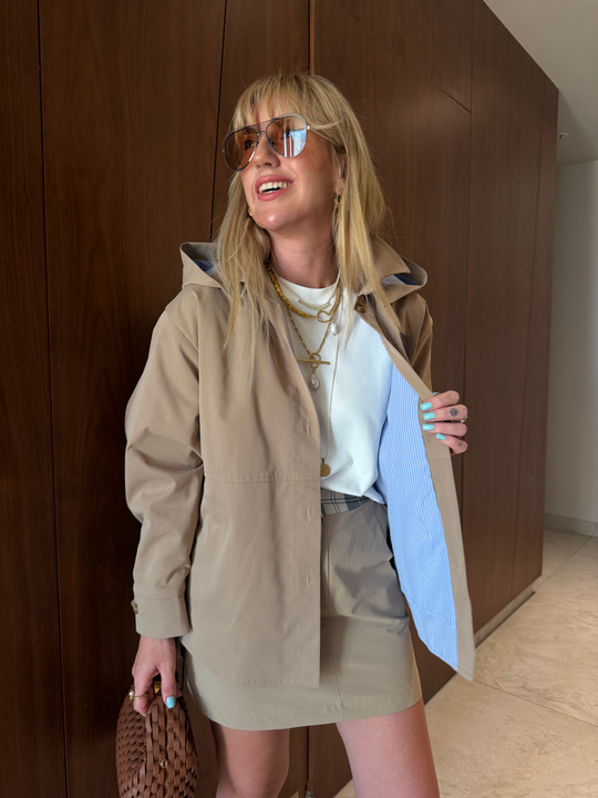 Camel Orijinal Model, Deri Cep Detaylı, Trençkot