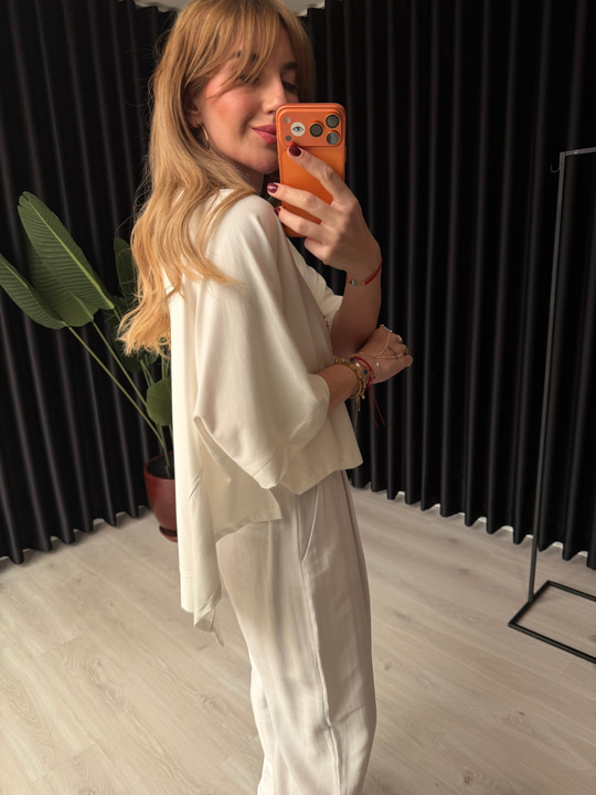 Premium Modal , Beyaz Salaş Bluz