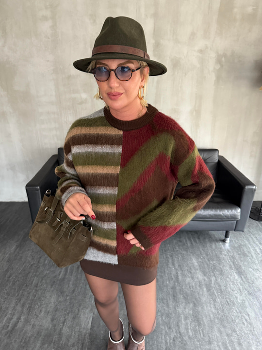Orijinal Model , Renkli Triko Kazak