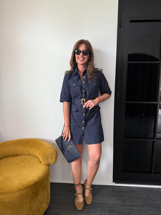 Orijinal Model , Kemerli , Düğmeli , Lacivert Elbise
