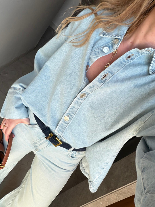 Orijinal Marka Tencel Jean Gömlek
