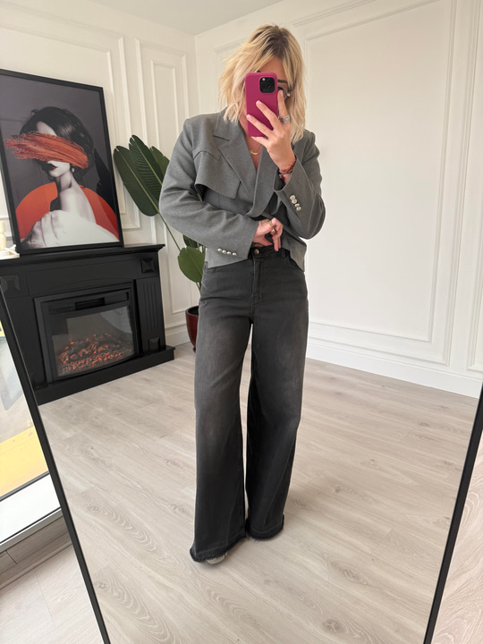 Orijinal Marka Beli Lastikli Füme Palazzo Jean