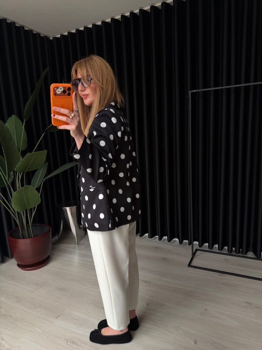 Orijinal Marka , Puantiyeli , Siyah Blazer Ceket