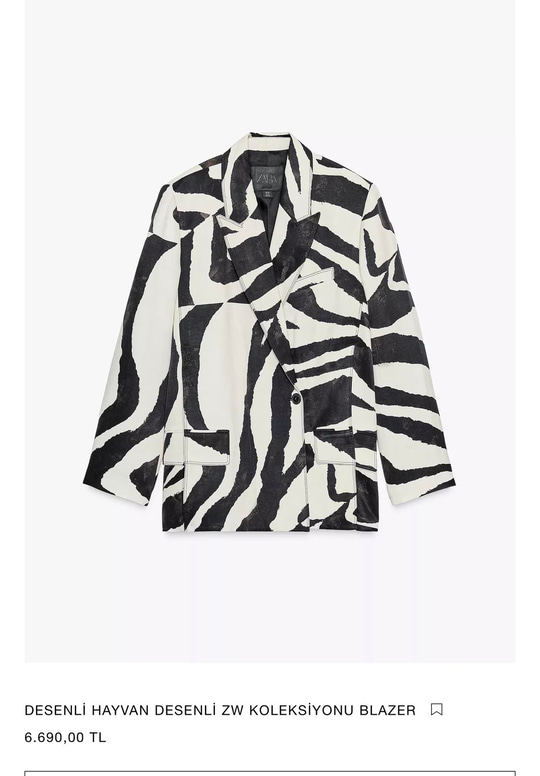 Orijinal Model , Zebra Desenli , Tok Saten Ceket