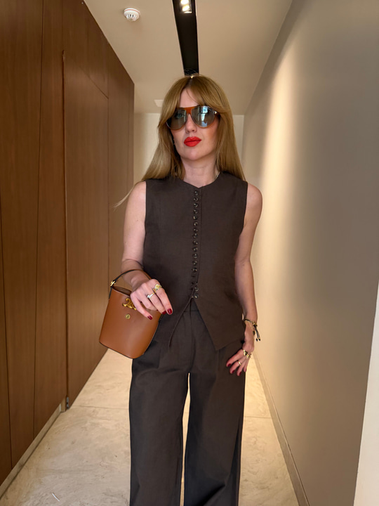 Orijinal Model , Sık Düğmeli , Acıkahve , Premium Keten Takım