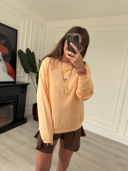Kayısı Renk , Basic Sweatshirt