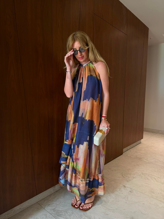 Orijinal Model , Pastel Renkli , Boyundan Bağlamalı Elbise