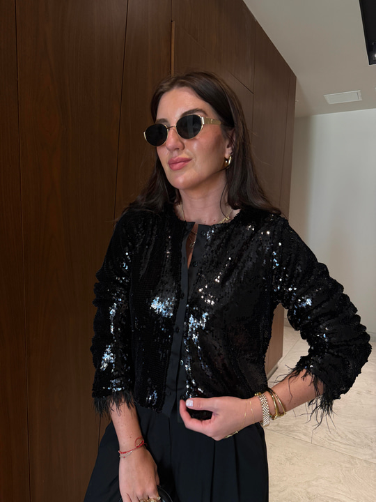 Orijinal Model , Siyah Payetli Ceket