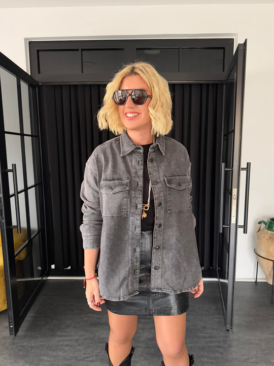 Orijinal Marka , Füme , Tencel Jean Gömlek