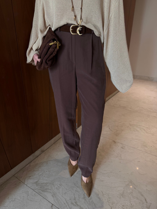 Orijinal Model , Süet Kemerli , Acıkahve , Tok Tencel Pantolon
