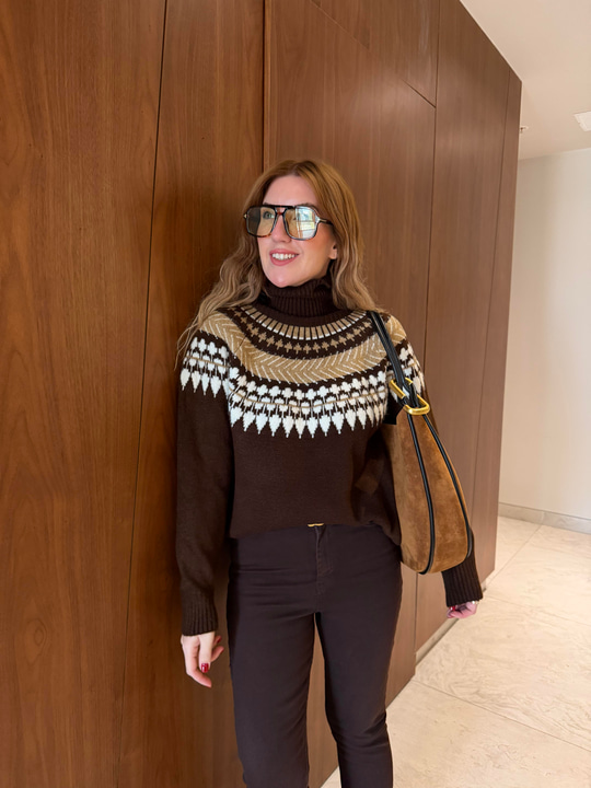 Orijinal Model , Ajurlu , Acıkahve , Boğazlı Kazak