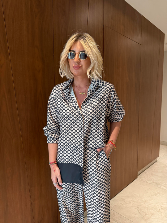 Orijinal Model Premium, Desenli Gömlek & Palazzo Takım
