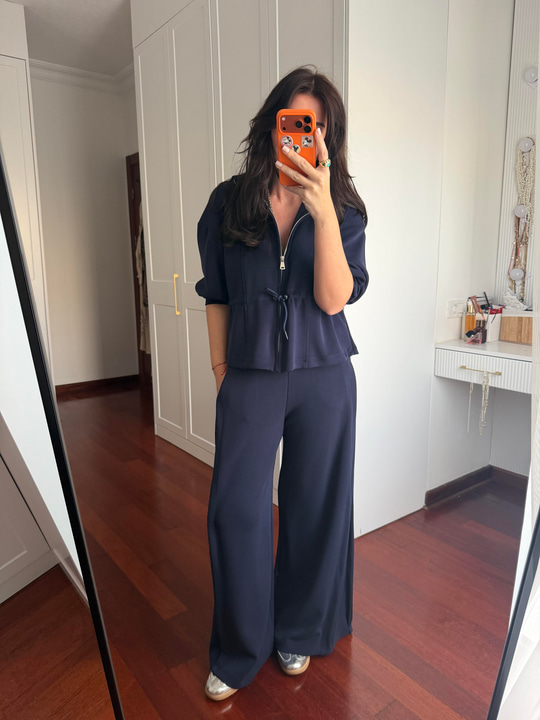 Orijinal Model , Belden Ayarlamalı , Premium Lacivert Modal Takım