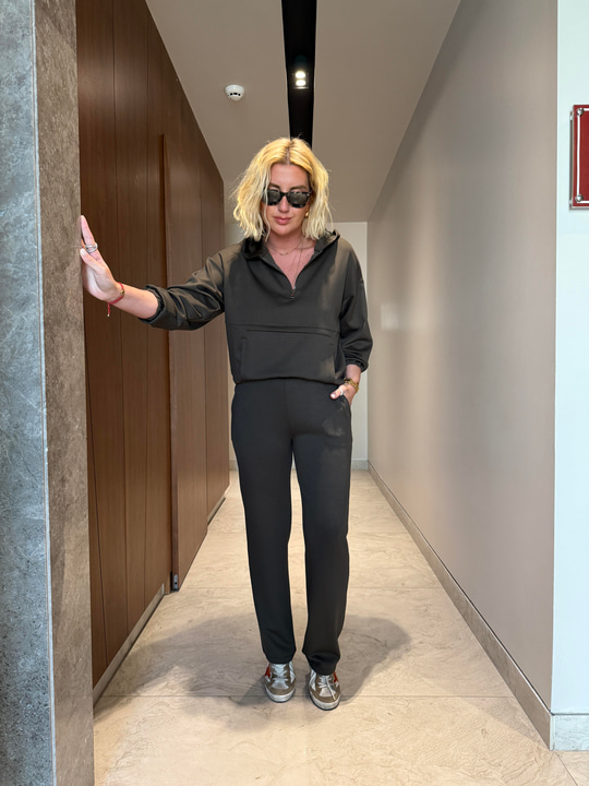 Orijinal Marka , Yarım Fermuarlı , Haki , Tok Modal Takım