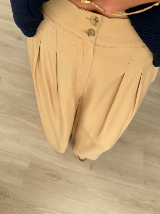 Premium , Arka Beli Lastikli , Camel Tencel Palazzo