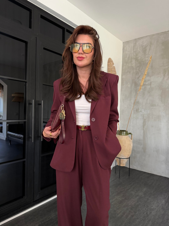 Bordo , Blazer Ceket