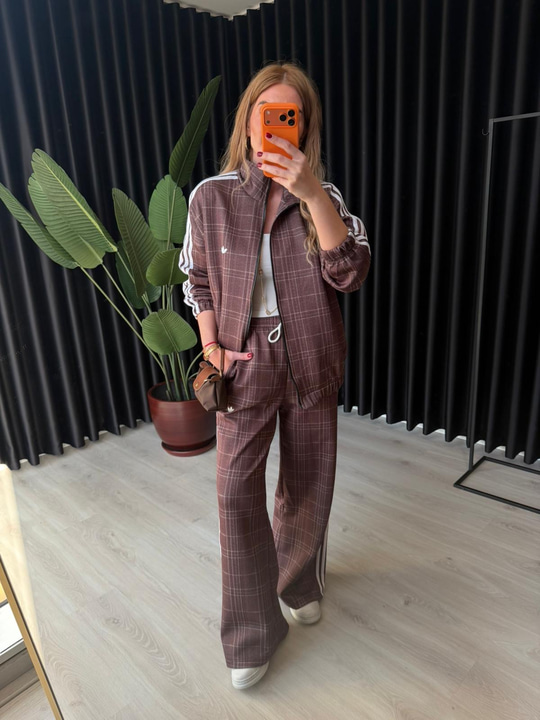 Orijinal Model Premium Kahve Ekoseli Takım