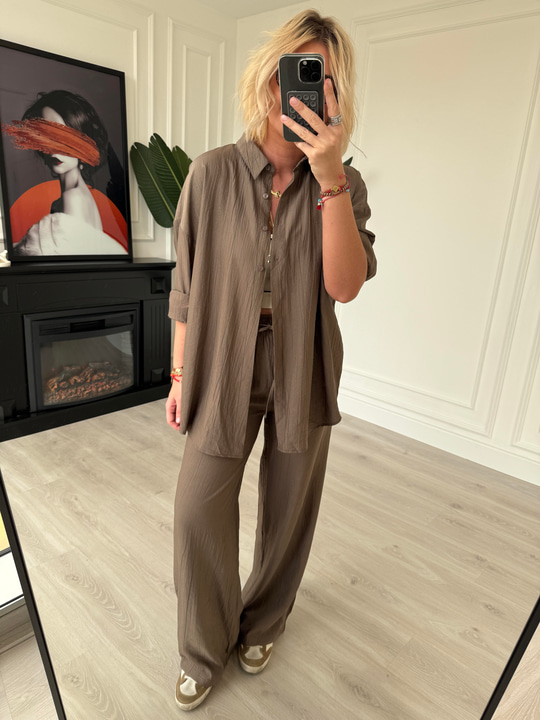 Vizon Premium Palazzo & Gömlek Takım