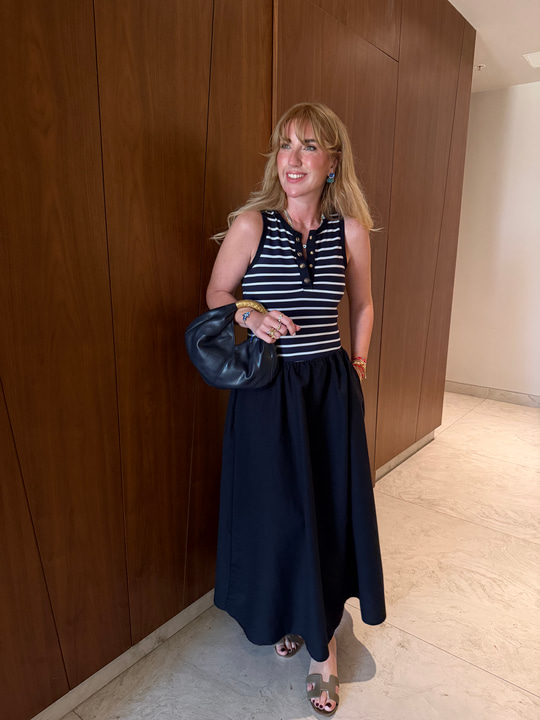 Orijinal Model , Paraşüt Kumaş , Çizgili Lacivert Elbise