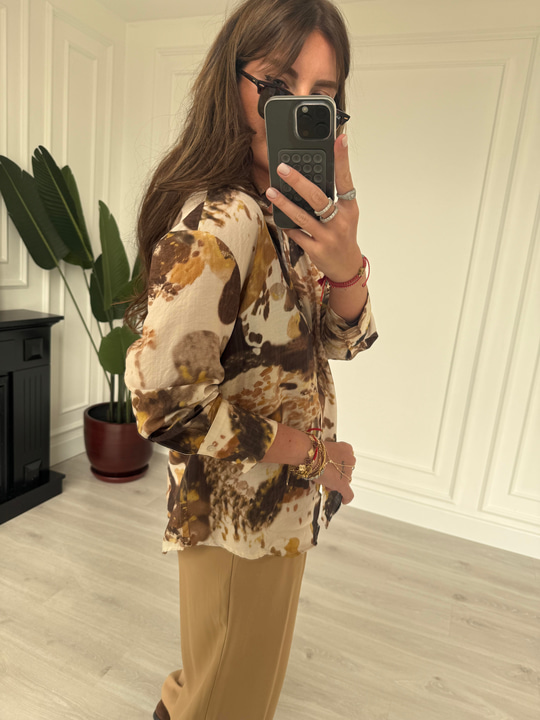 Batik Desenli , Tiril Şifon Gömlek