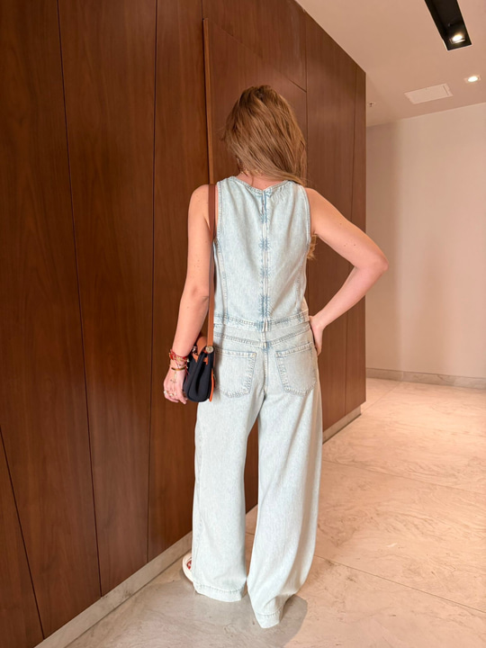 Orijinal Marka , Yumuşacık , Bluz & Palazzo Buz Mavisi , Tencel Jean Takım