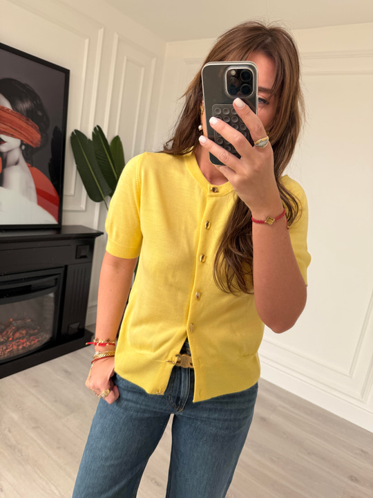 Orijinal Model , Gold Düğmeli , Kısa Kollu , Sarı Merserize