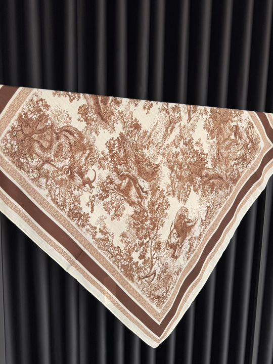 Orijinal Model , Doğa Desenli , 90x90cm Kahverengi Şal