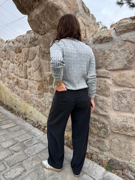 Binici Model , Antrasit , Tencel Jean