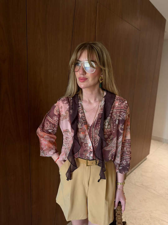 Orijinal Model , Fularlı , Etnik Desen Gömlek