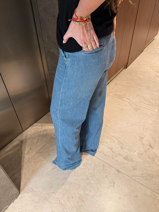 Orijinal Premium Marka , Tencel , Açık Mavi , Palazzo Jean