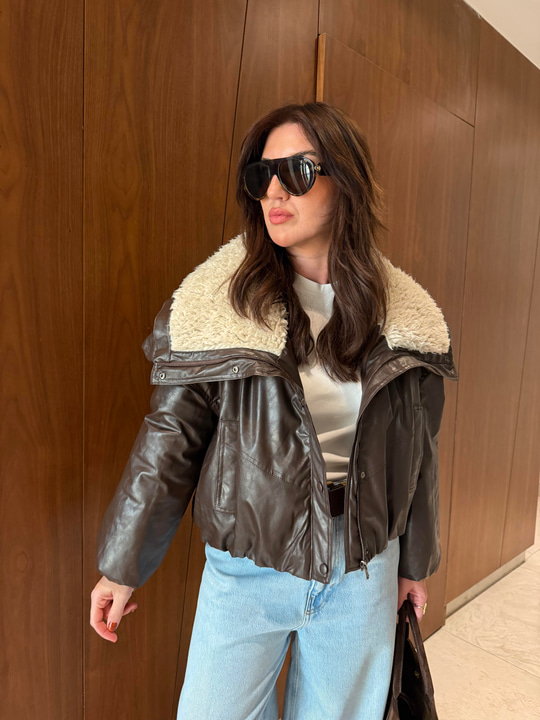 Orijinal Model , Yakası Kürklü , Acı Kahve Bomber , Deri Mont