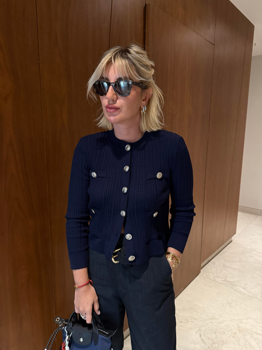 Orijinal Marka , Gümüş Düğmeli , Lacivert , Premium Triko Ceket