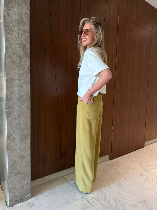 Olive , Yumuşacık Tencel Jean Pantolon