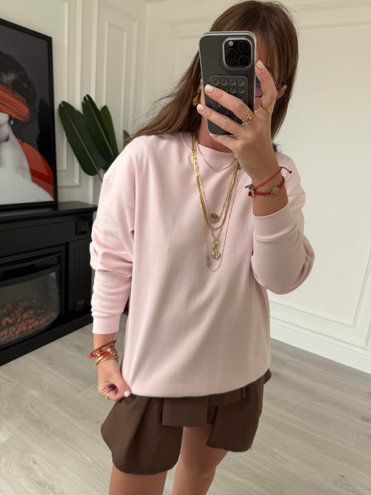 Lila Renk , Basic Sweatshirt