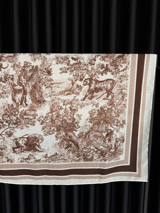 Orijinal Model , Doğa Desenli , 90x90cm Kahverengi Şal