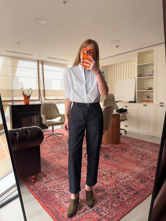 Orijinal Model , Örgü Deri Kemerli , Full Likralı , Lacivert Yumuşacık Jean