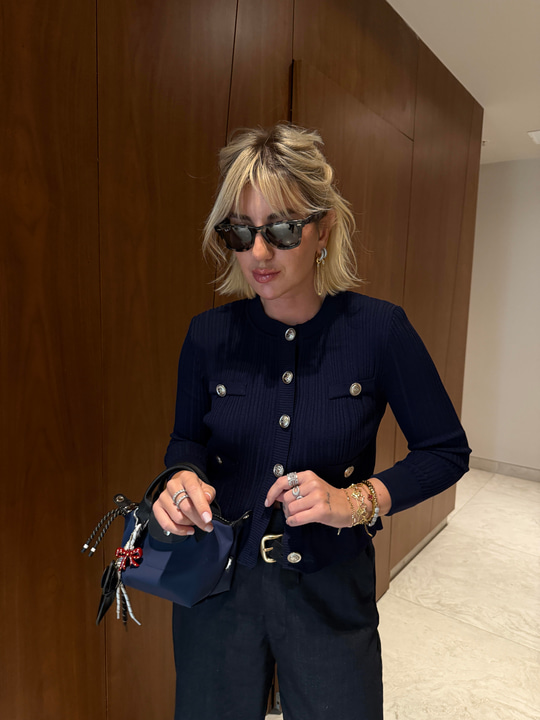 Orijinal Marka , Gümüş Düğmeli , Lacivert , Premium Triko Ceket