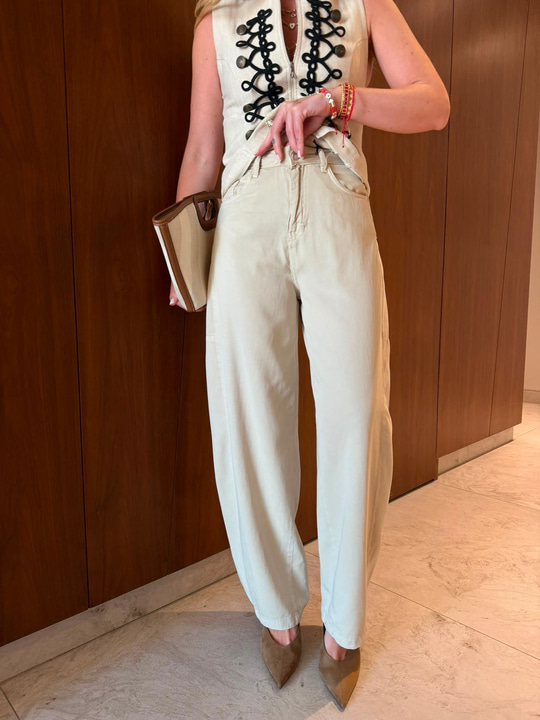 Baggy Model , Yumuşacık , Bej  Tencel Jean