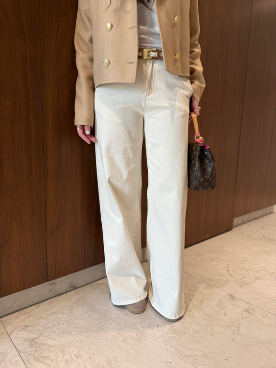 Komple Likralı , Yumuşacık , Bej , Palazzo Jean Pantolon