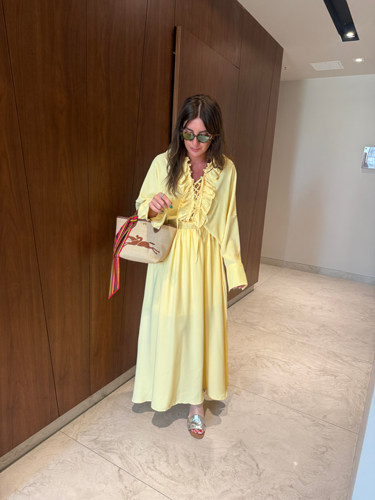 Orijinal Model , Önden Bağlamalı , Premium , Sarı , Etek Takım