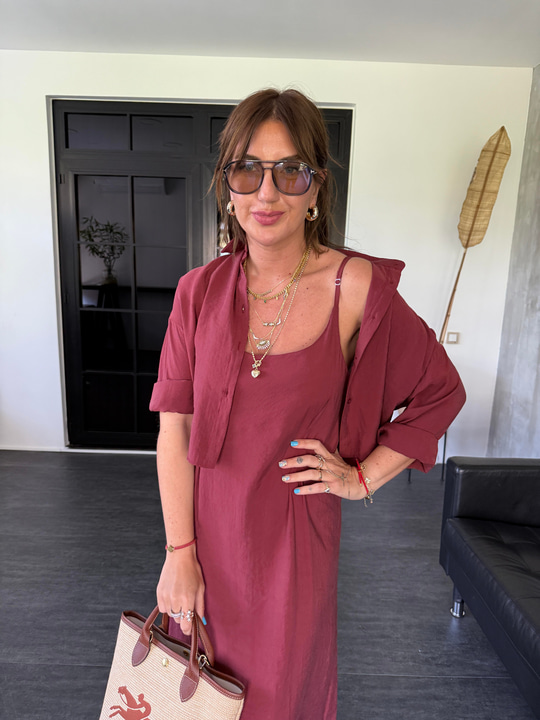 Bordo , Tencel , Gömlek & Elbise , Modal Takım