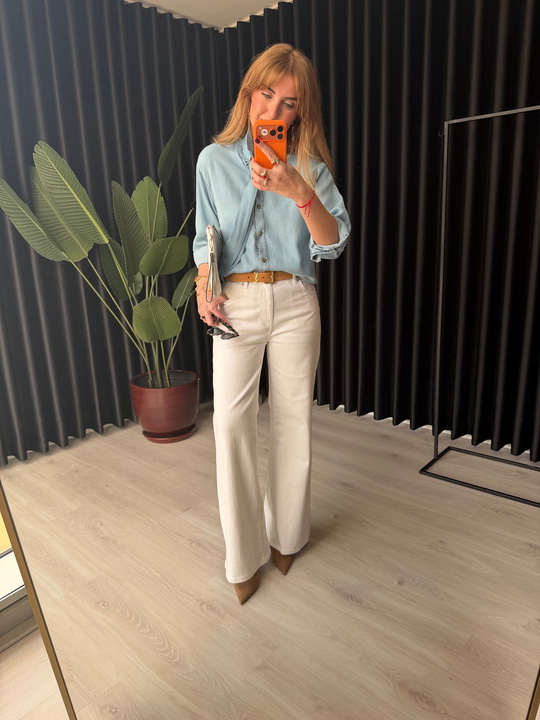 AgLas Orijinal Marka Full Likralı Yumuşacık Beyaz Jean