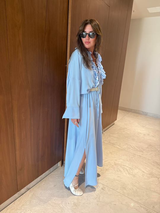 Orijinal Model , Önden Bağlamalı , Premium , Bebe Mavisi , Etek Takım