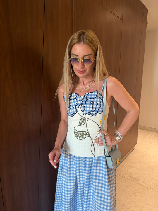 Bebe Mavisi Pötükareli , Çiçek Desenli Elbise