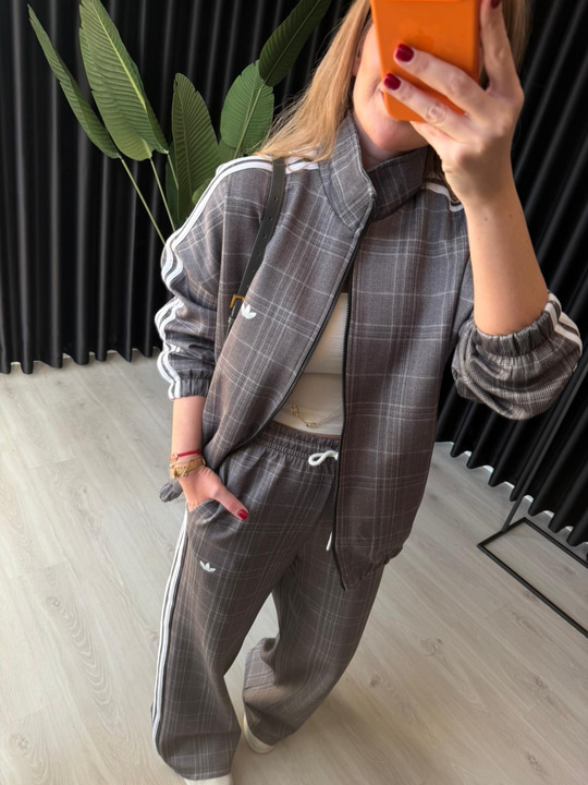 Orijinal Model Premium Gri Ekoseli Takım