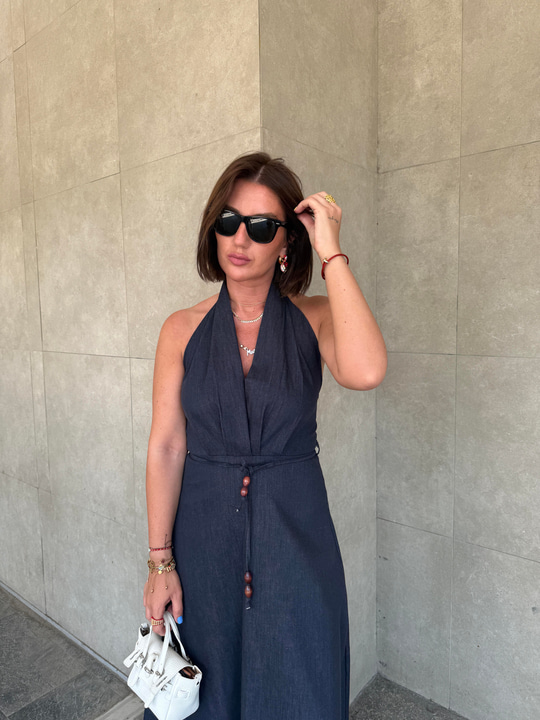 Orijinal Model , Kuşaklı Jean Elbise