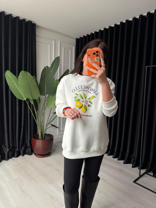 İçi Şardonlu , Ekru Limoncello Sweat