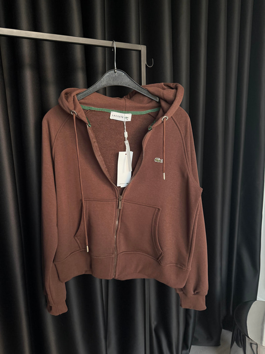 Orijinal Marka Önden Fermuarlı Kahverengi Sweatshirt
