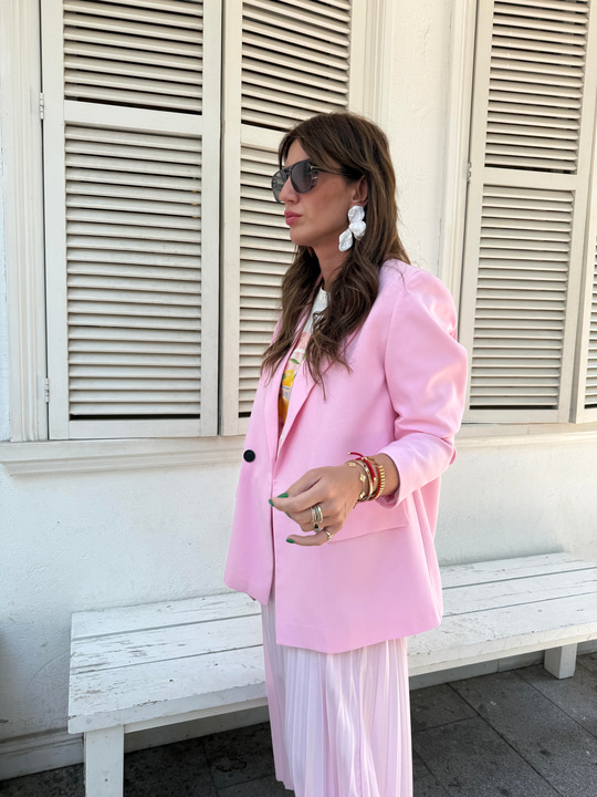 Pembe , Premium Blazer Ceket